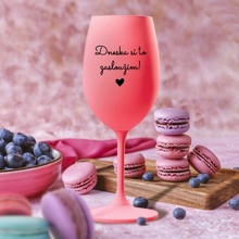 Ahome Sklenice na víno Dneska si to zasloužím růžová 450 ml
