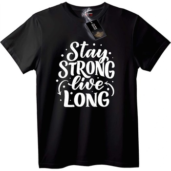 NOONEBRAND Тениска Бъди Силен Живей Дълго - 7XL, White