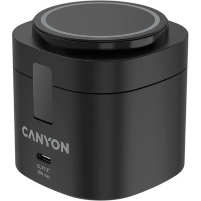 CANYON Безжична зарядна станция Canyon OnCharge 405, 4-в-1, Qi2, 30W, черна (CNS-WCS405B)