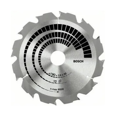Bosch Диск циркулярен за рязане Bosch на дърво грубо с HM пластини 190x30x2.6 мм, 12 z, Construct Wood-2 608 640 633