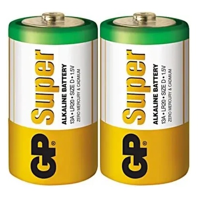 GP Batteries Алкална батерия GP SUPER LR20, 2 бр. в опаковка - shrink, 1.5V GP-BA-13A21-S2 (GP-BA-13A21-S2)