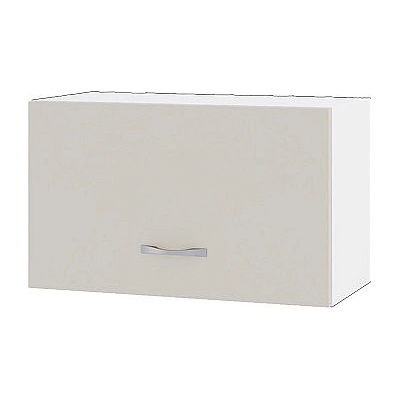 Горен шкаф с хоризонтална врата Сити БС-15 бяло гладко / сатен 60 см