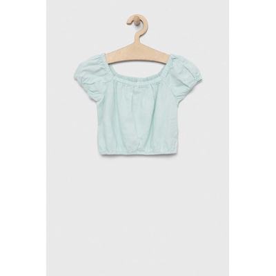 Gap Детска ленена блуза gap в синьо с изчистен дизайн (603195.girls.woven.it.w)