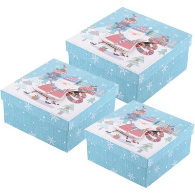 Dárkové krabičky LUX sada 3ks, Santa Claus