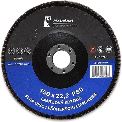 Molatool Lamelový brusný kotouč 150 mm P80 Z150-P80