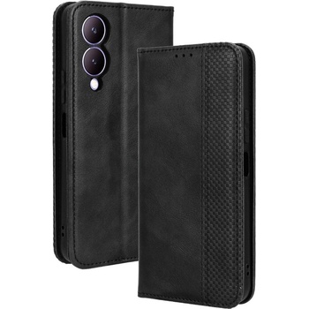 vivo Кожен Ретро Калъф за vivo Y17s 4G / Y28 5G / Y33t -Магнитно затваряне, Държач за Карти и Стойка, вкл. Протектор, 4 Цвята