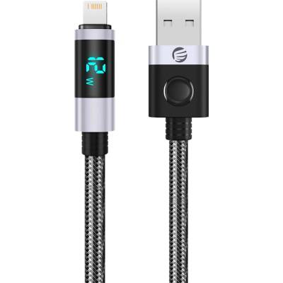 Orico LDA2L USB-A na Lightning 12W s LED displejem 0,5m černo-stříbrný