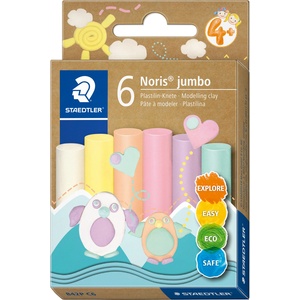STAEDTLER Пластилин Staedtler Noris Jumbo, 6 цвята, pastel (31903-А-PASTEL)
