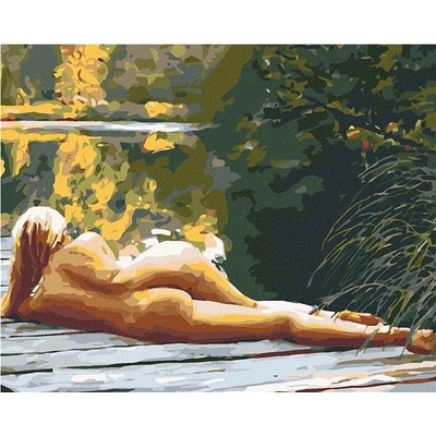zuty malování podle čísel Na molu 50 x 40 cm vypnuté plátno na rám
