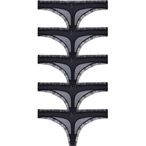 DORINA Комплект от пет - дамска танга Dorina Essential Microfibre черна DORINA | Cheren | ЖЕНИ | XL