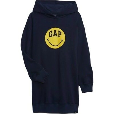 GAP SMILEY50 dievčenské mikinové šaty tmavo modrá