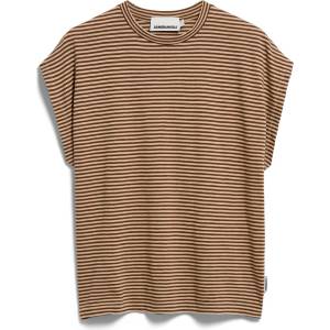 Armedangels Дамска тениска ARMEDANGELS Women's Slub Jersey Stripe T-shirt - Sand Stone / Dried Palm - размер XL (916-6596-0615)