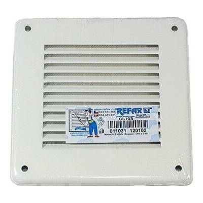Refax plast s.r.o. Mřížka ventilační ocelová bílá lakovaná 140 x 140 mm
