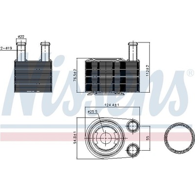Chladič motorového oleje NISSENS 90845