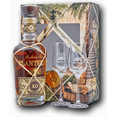 Planteray 20th Anniversary XO 40% 0,7 l (dárkové balení 2 skleničky)