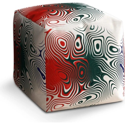 Sablio Taburet Cube Dvoubarevná abstrakce: 40x40x40 cm