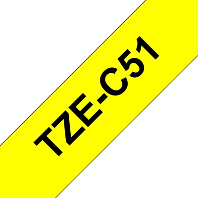 Brother TZ-C51, signální žlutá / černá (24mm) TZEC51