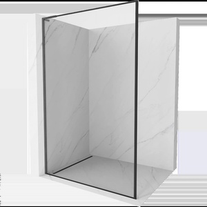 Mexen Kioto L душ кабина Walk-in 110 x 200 см, черна рамка, изчеткано оръдие сиво - 800-110-103-66-70 (800-110-103-66-70)
