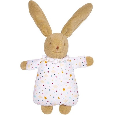 Trousselier Мека играчка Trousselier - Зайче с дрънкалка, Флуфи със звезди, 20 cm (V6341 51)