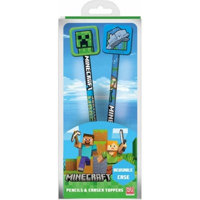 Minecraft set 2 tužek s topperem
