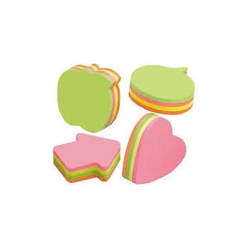 Самозалепващи листчета 4 цвята неон, 45/45мм оп. 1