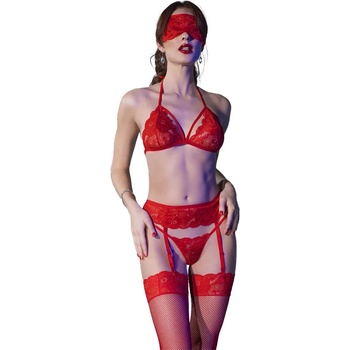 Image 1 of Комплект бельо, 4 части за страстни моменти - CR 4467 Set Red S/M (D-239003)