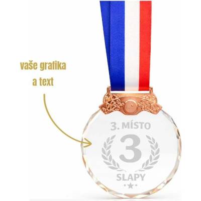 Dekorant Bronzová skleněná medaile s pískováním vlatního textu nebo motivu 1KS