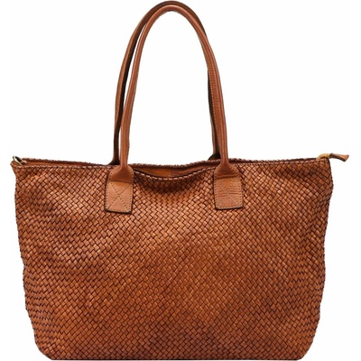 Dámska kožená shopper kabelka hnedá A4 veľká VS 010
