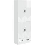 vidaXL Комплект шкафове 2 бр. Бял гланц Инженерна дървесина (3416776)