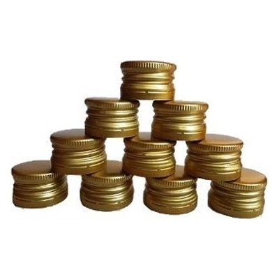 Vrchnák hliníkový skrutkovací uzáver 28/18 mm 50ks zlatá