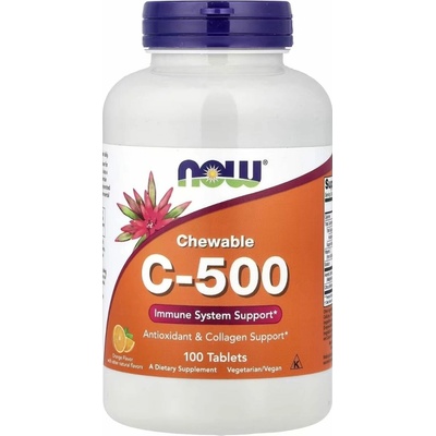Now Foods Vitamín C-500 Orange Chewable 100 tabliet
