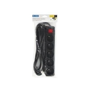 BLOW 98-747# Network extension cord pr-570wsp 5-outlet with grounding+switch 3m black (3x1.5mm)