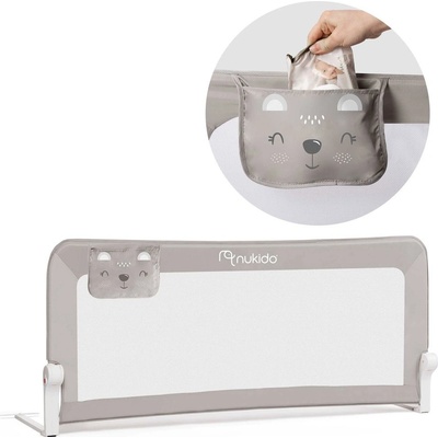 Nukido Ochranná zábrana na postel 150 x 66 x 35 cm šedá – Zboží Mobilmania