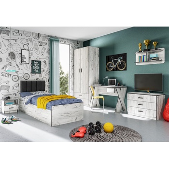 ИРИМ Модулно обзавеждане за детска или младежка стая Сити 5032 дъб крафт бял