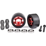 Traxxas колело за wheelie комплект алуминиево червено анодирано (2)