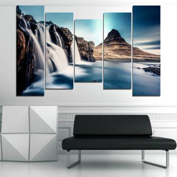 Vivid Home Картини пана Vivid Home от 5 части, Водопад, Канава, 160x100 см, 4-та Форма №0955