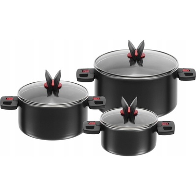 Sada hrnců Ballarini ClickCook skleněná 6 ks