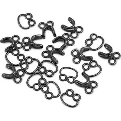 Prima-obchod Designové kovové zapínání / háček a očko 12x18 mm, barva 2 nikl černý