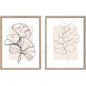 Styler Печатни картини в комплект 2 бр. с включена рамка 30x40 cm Floral Set - Styler (OB-15018)