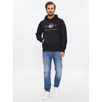 Gant Mikina Reg Archive Shield Hoodie 2047082 Černá Regular Fit