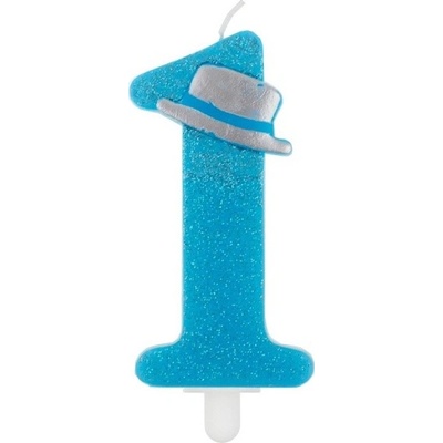 Godan Dortové svíčky č.1 modrá s brokátem 157559