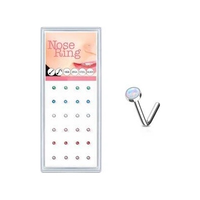 Šperky4U sada 24 piercingů do nosu opál N0000-38