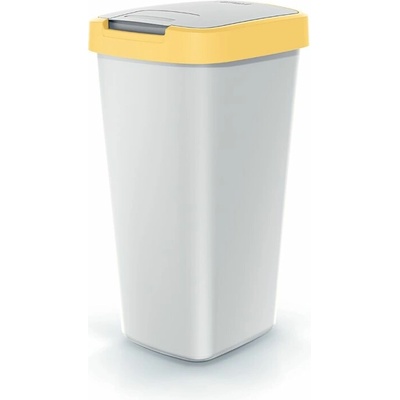 Prosperplast Odpadkový kôš COMPACTA Q FLAP 25 l popol so svetložltým vekom