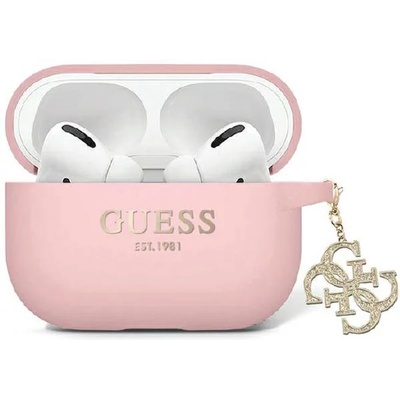 Guess GUAP2LECG4P калъф за AirPods Pro 2 розов Liquid Silicone Glitter Triangle Charm (GUAP2LECG4P)