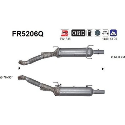 Filtr sazových částic, výfukový systém AS FR5206Q