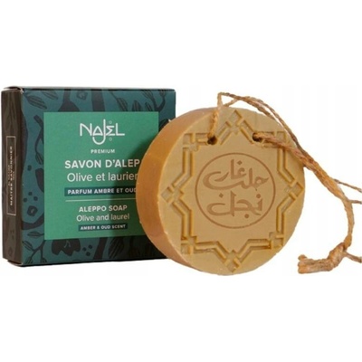 Najel Aleppo mýdlo s vůní ambre a oud na provázku 150 g