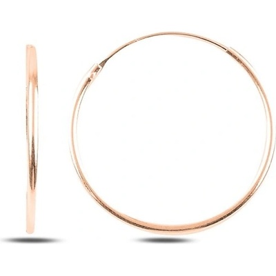 Lunica Stříbrné kroužkouvé náušnice 2,5 cm ROSE GOLD 0505