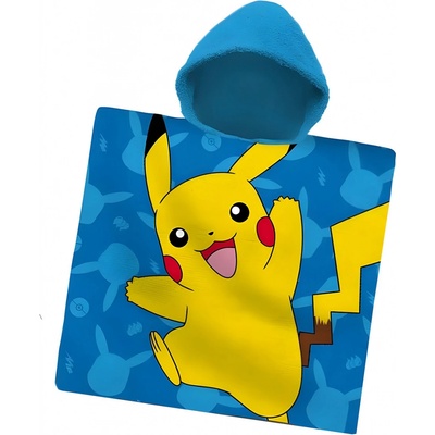 Disney dětské pončo modré 60 x 120 cm pokémoni pikachu a Squirtle