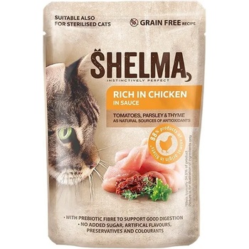 Image 1 of Shelma Cat пауч за котки с пиле, домати, билки 85gr