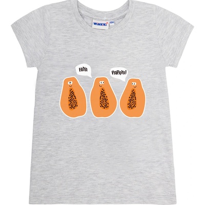 Winkiki kids Wear dívčí tričko Papaya šedý melanž
